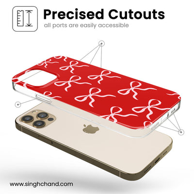 Red and Rosy Bow Silicon Phone Case