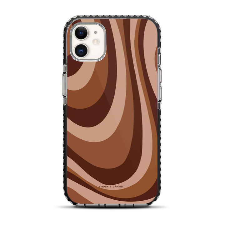 Brown swril pattern iPhone 11 Stride Phone Case