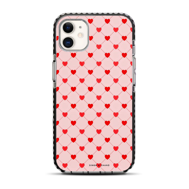 Pink Hearts iPhone 11 Stride Phone Case
