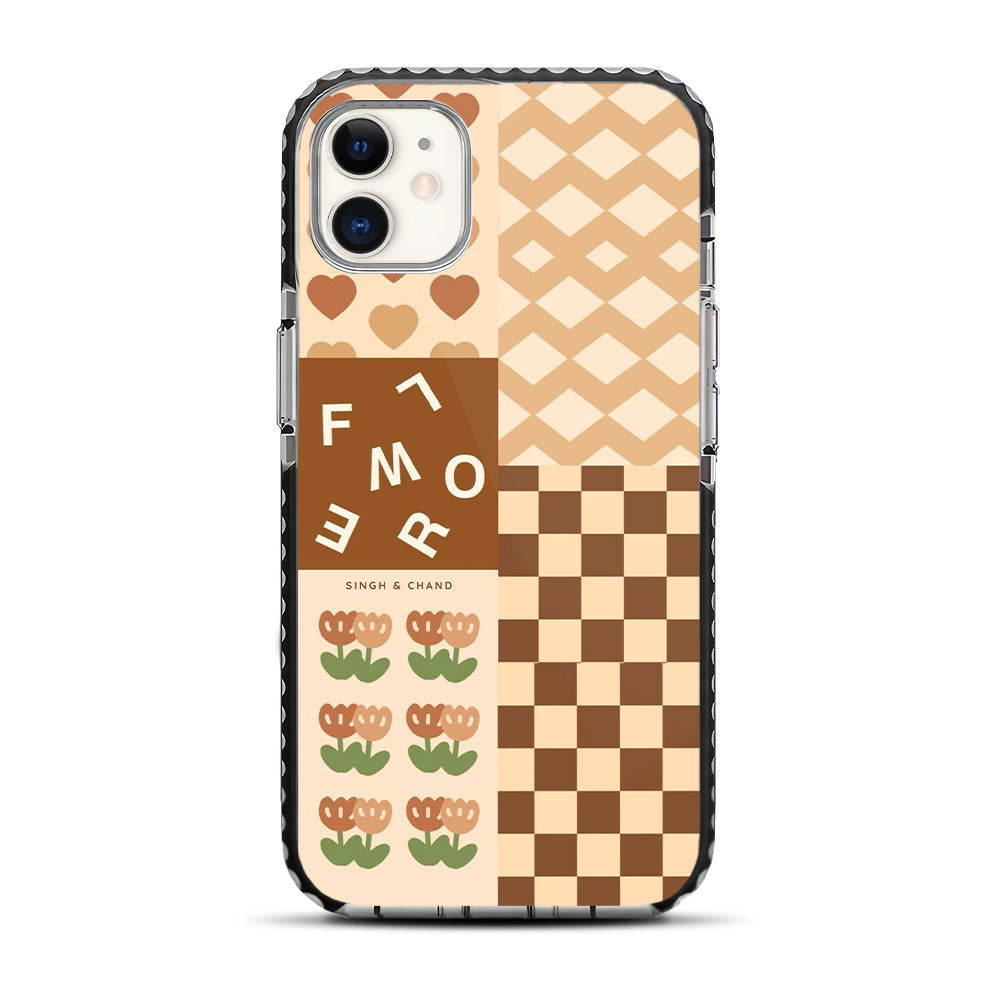 Brown Mixed Print iPhone 11 Stride Phone Case