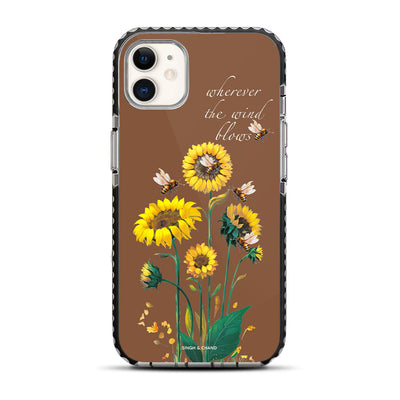 Sunflower and bees iPhone 11 Stride Phone Case