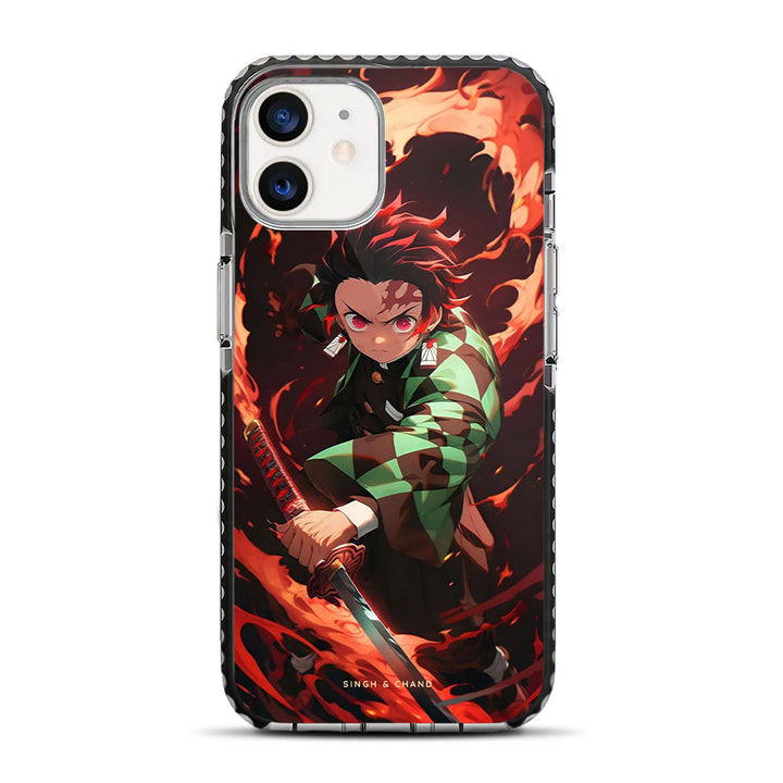 Tanjiro Fire Sword 1.0 Demon Slayer Anime iPhone 12 Mini Stride Phone Case