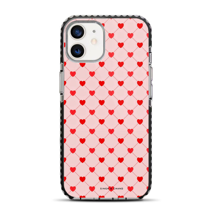 Pink Hearts iPhone 12 Mini Stride Phone Case