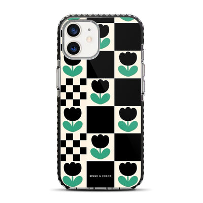 Checkered Flower iPhone 12 Mini Stride Phone Case