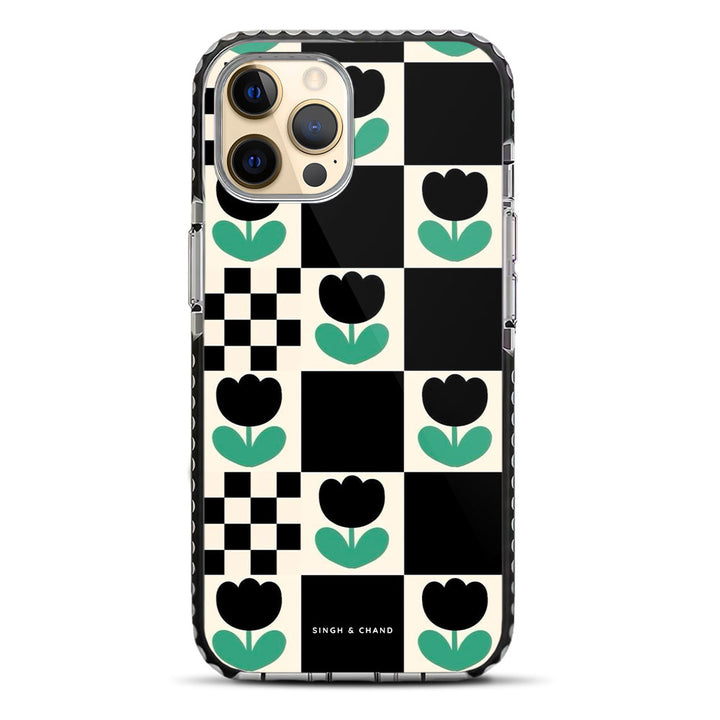 Checkered Flower iPhone 12 Pro Max Stride Phone Case