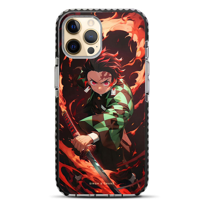 Tanjiro Fire Sword 1.0 Demon Slayer Anime iPhone 12 Pro Stride Phone Case