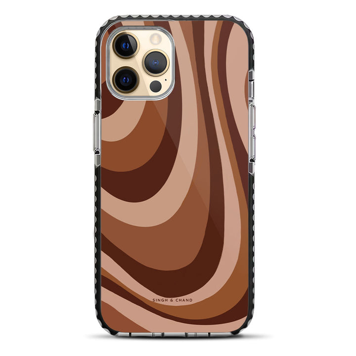 Brown swril pattern iPhone 12 Pro Stride Phone Case