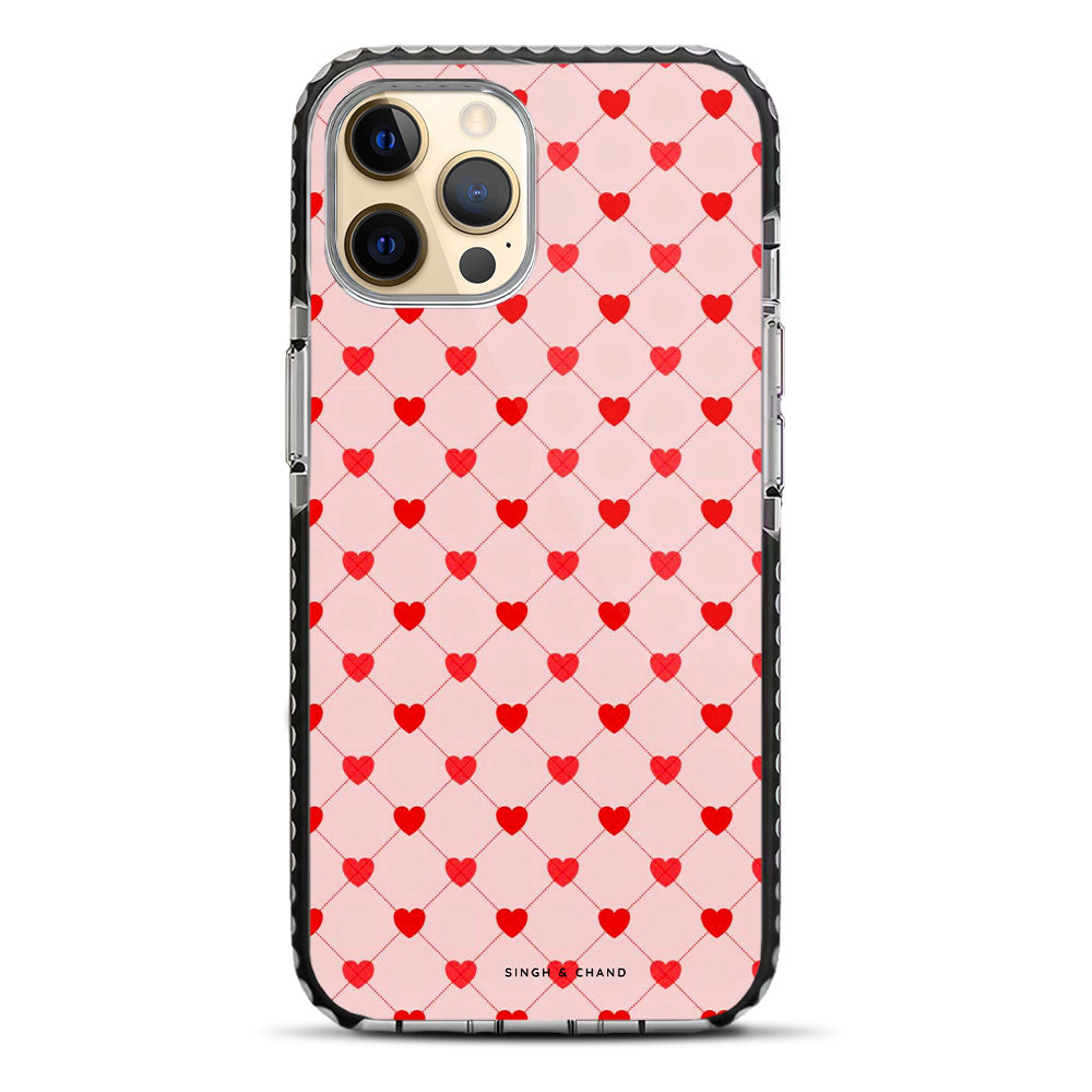 Pink Hearts iPhone 12 Pro Stride Phone Case