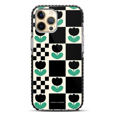 Checkered Flower iPhone 12 Pro Stride Phone Case