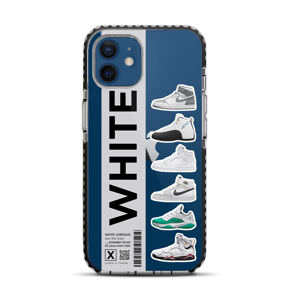 White Jordans iPhone 12 Stride Phone Case