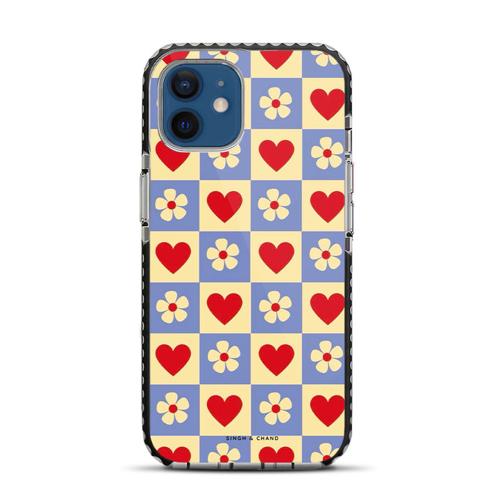 Flower and Heart iPhone 12 Stride Phone Case