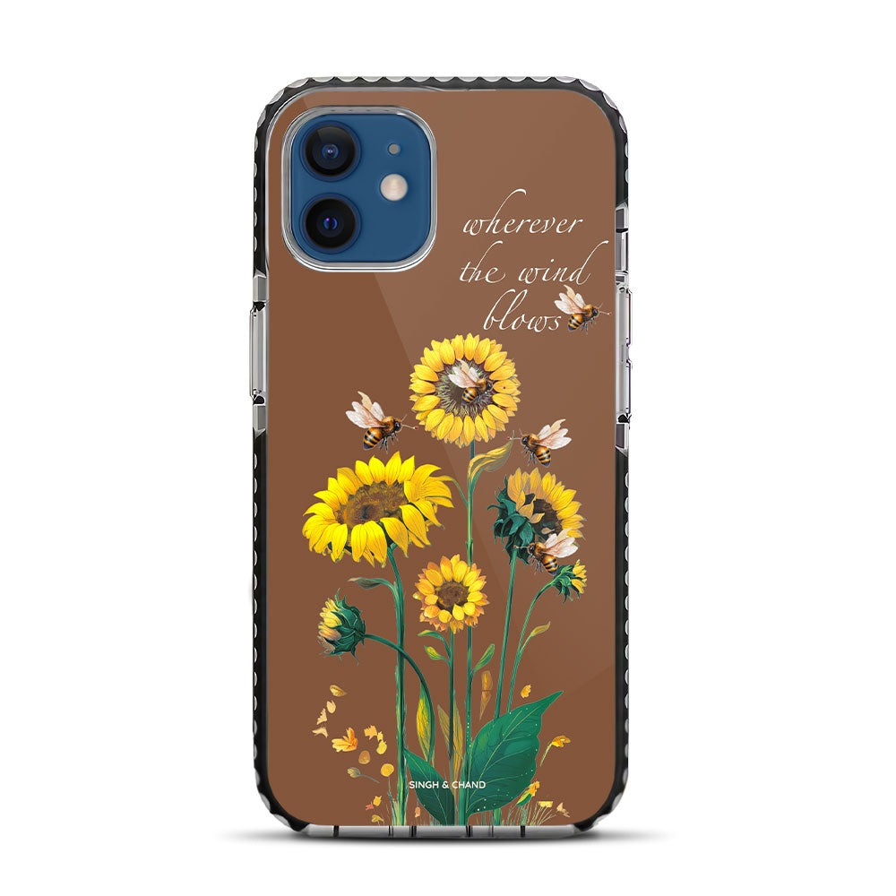Sunflower and bees iPhone 12 Stride Phone Case