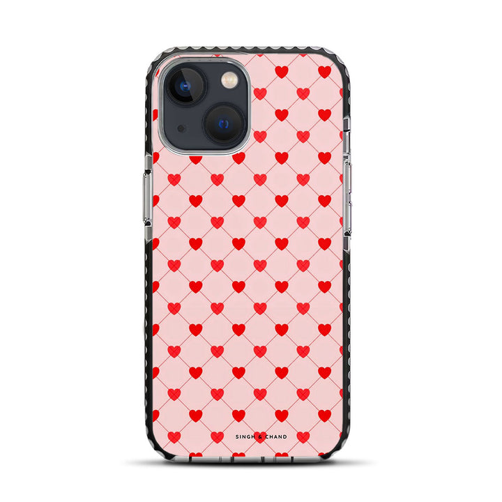 Pink Hearts iPhone 13 Mini Stride Phone Case