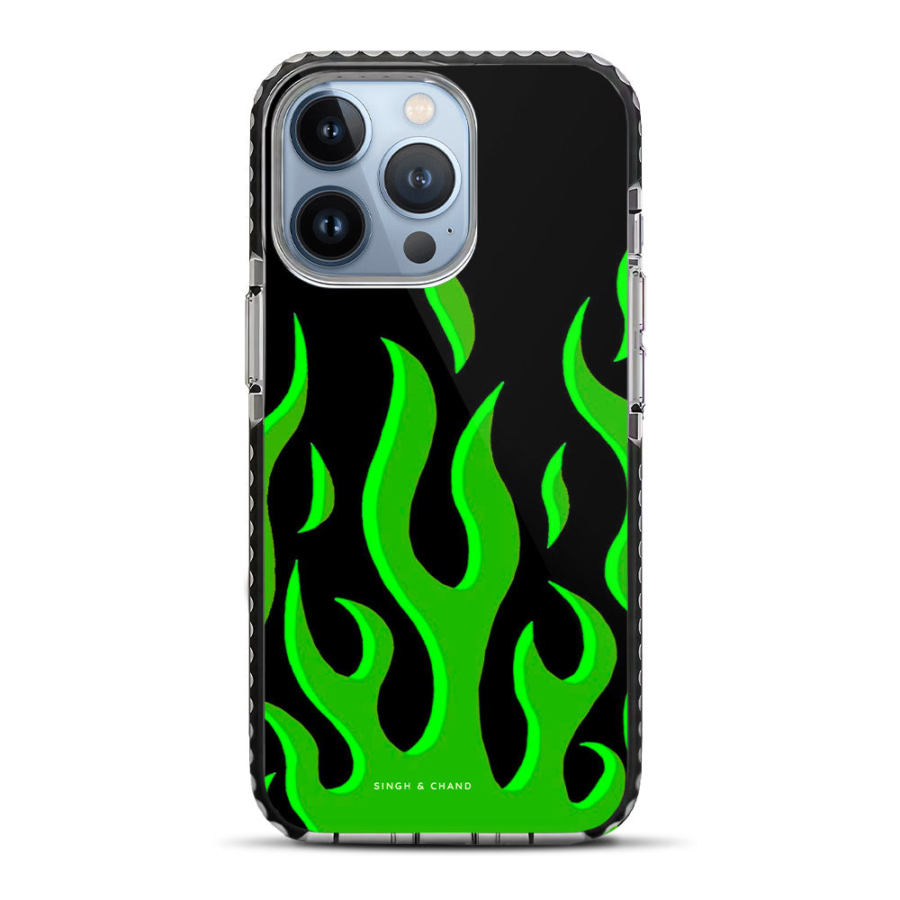 Green Flame Pinterest iPhone 13 Pro Max Stride Phone Case