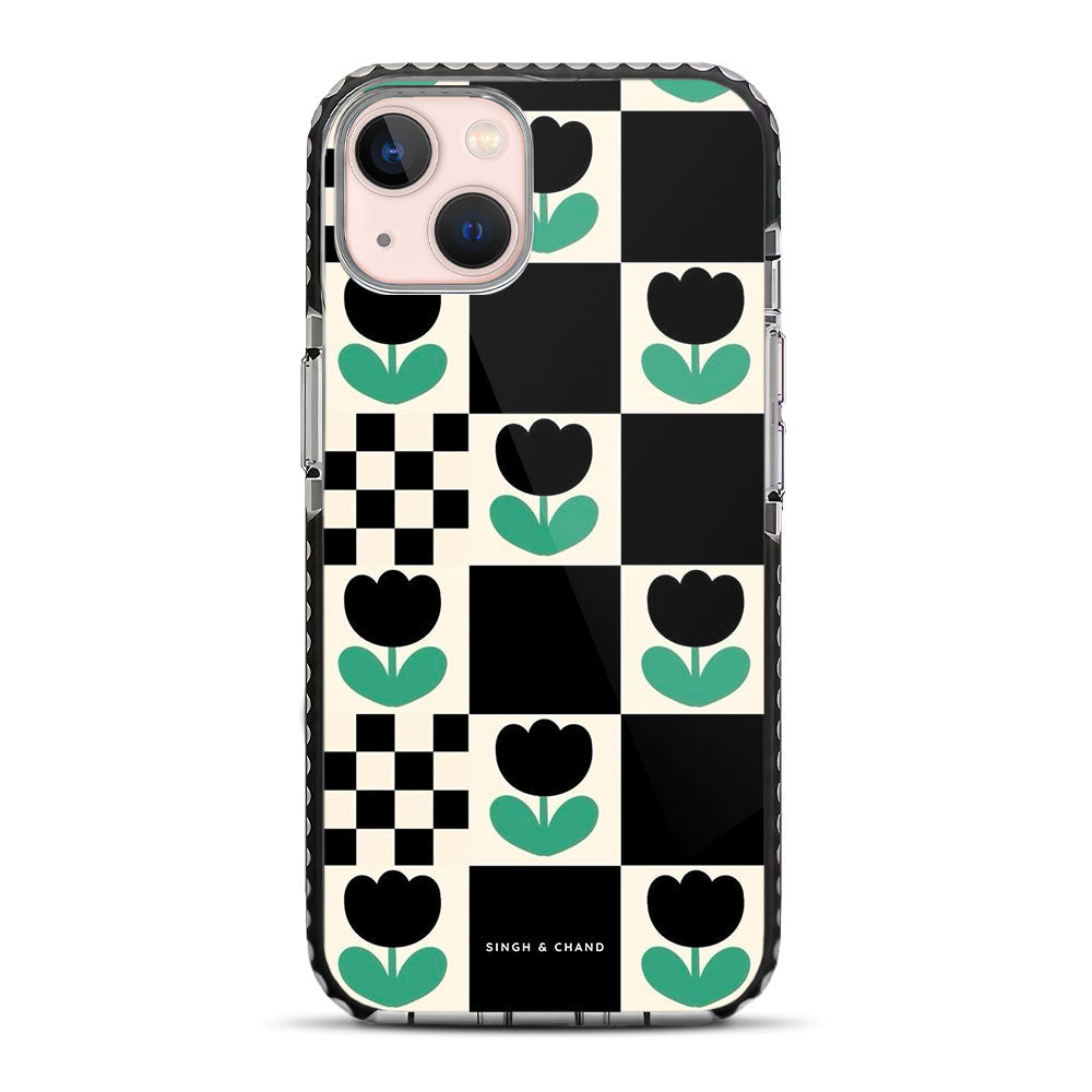 Checkered Flower iPhone 13 Stride Phone Case