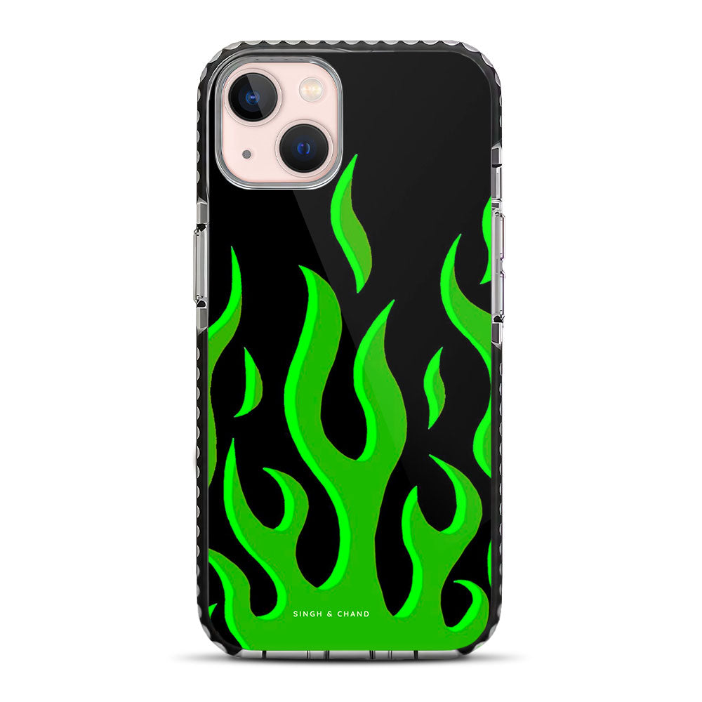 Green Flame Pinterest iPhone 13 Stride Phone Case