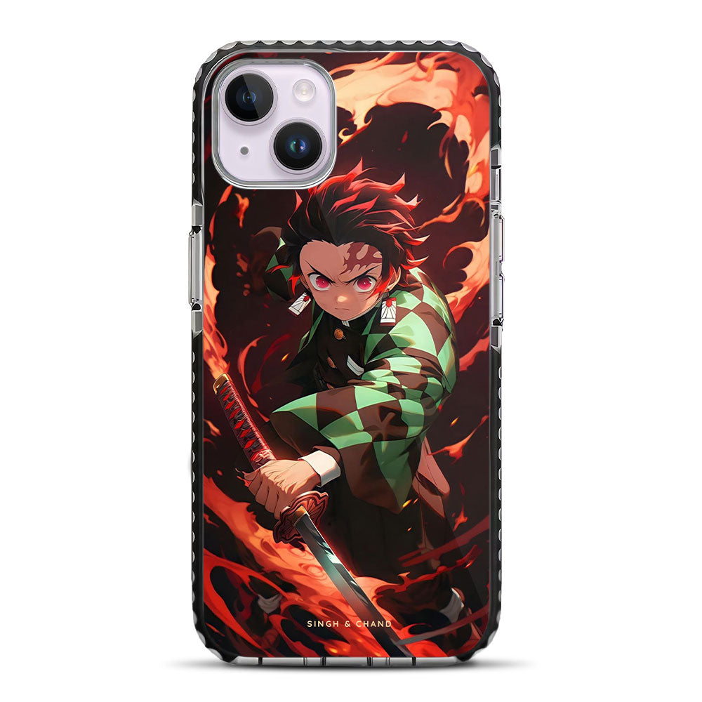 Tanjiro Fire Sword 1.0 Demon Slayer Anime iPhone 14 Plus Stride Phone Case