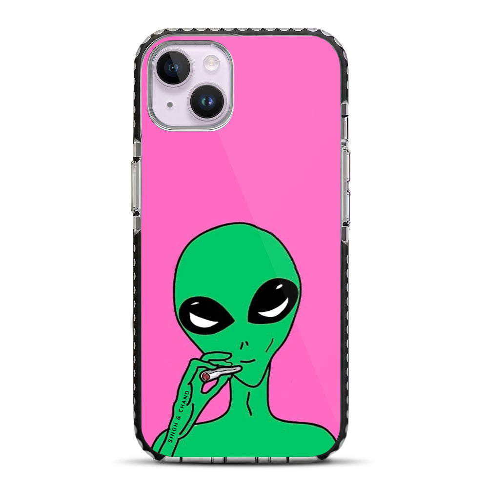 Funky Alien iPhone 14 Plus Stride Phone Case