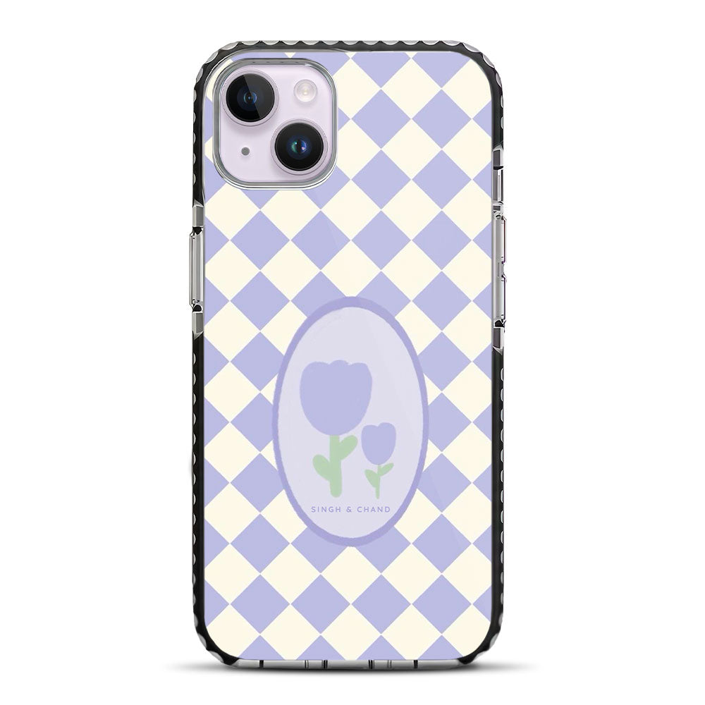 Checkered Bloom iPhone 14 Plus Stride Phone Case