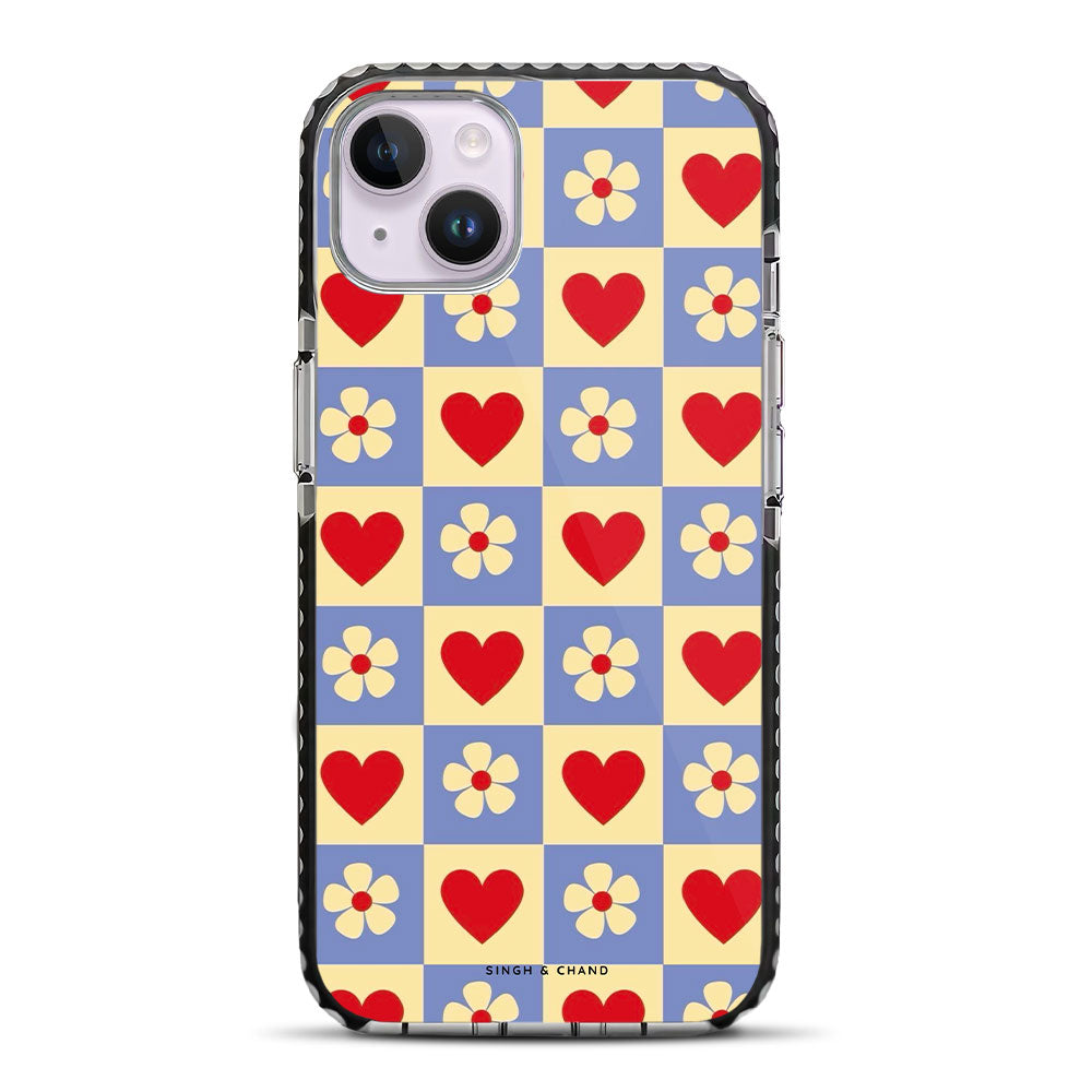 Flower and Heart iPhone 14 Plus Stride Phone Case