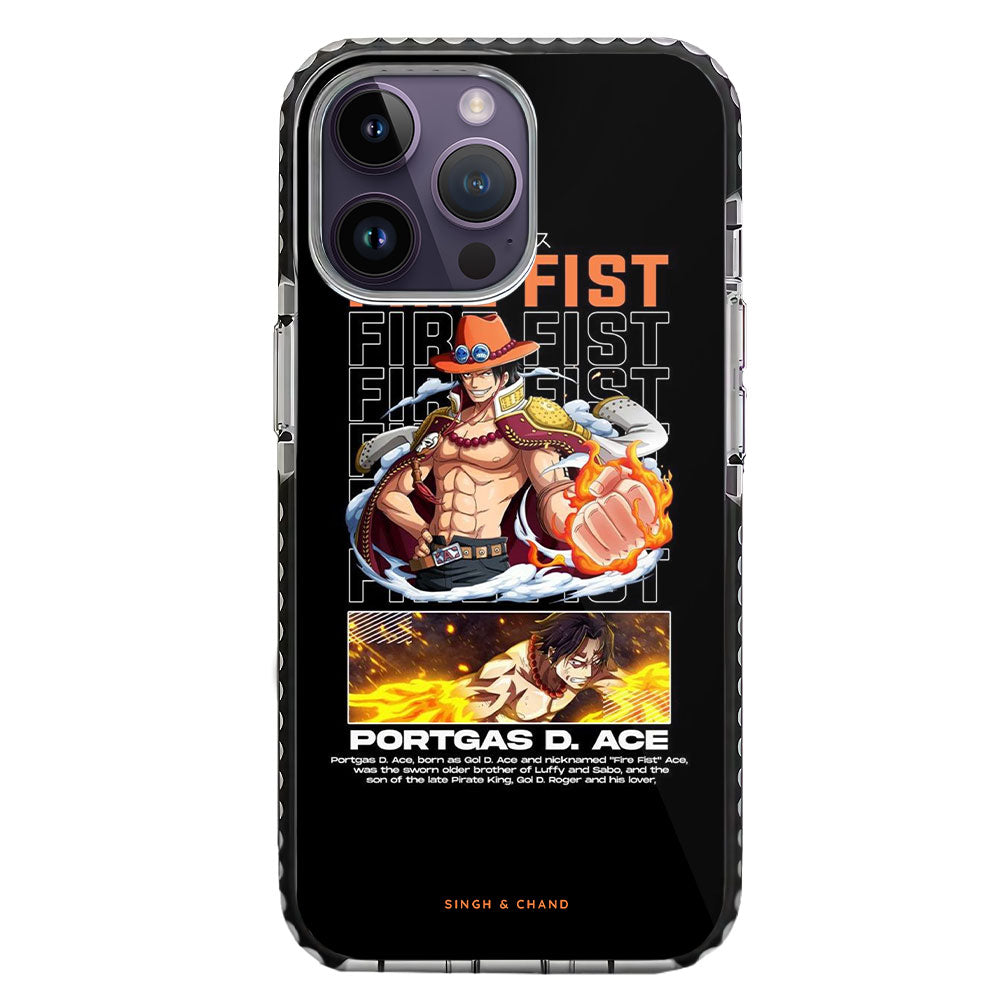 Ace Fire Fist One Piece Anime iPhone 14 Pro Max Stride Phone Case