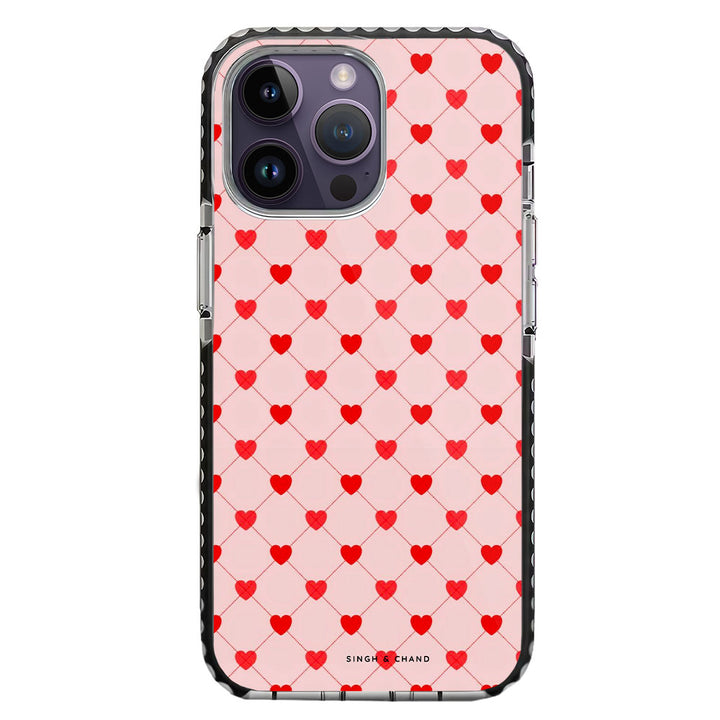 Pink Hearts iPhone 14 Pro Max Stride Phone Case