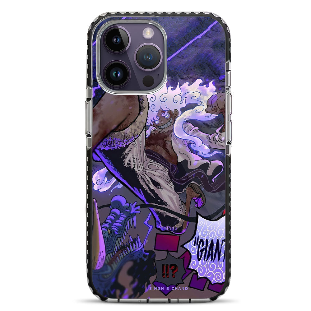 Gear 5 Luffy vs Kaido One Piece Anime iPhone 14 Pro Stride Phone Case