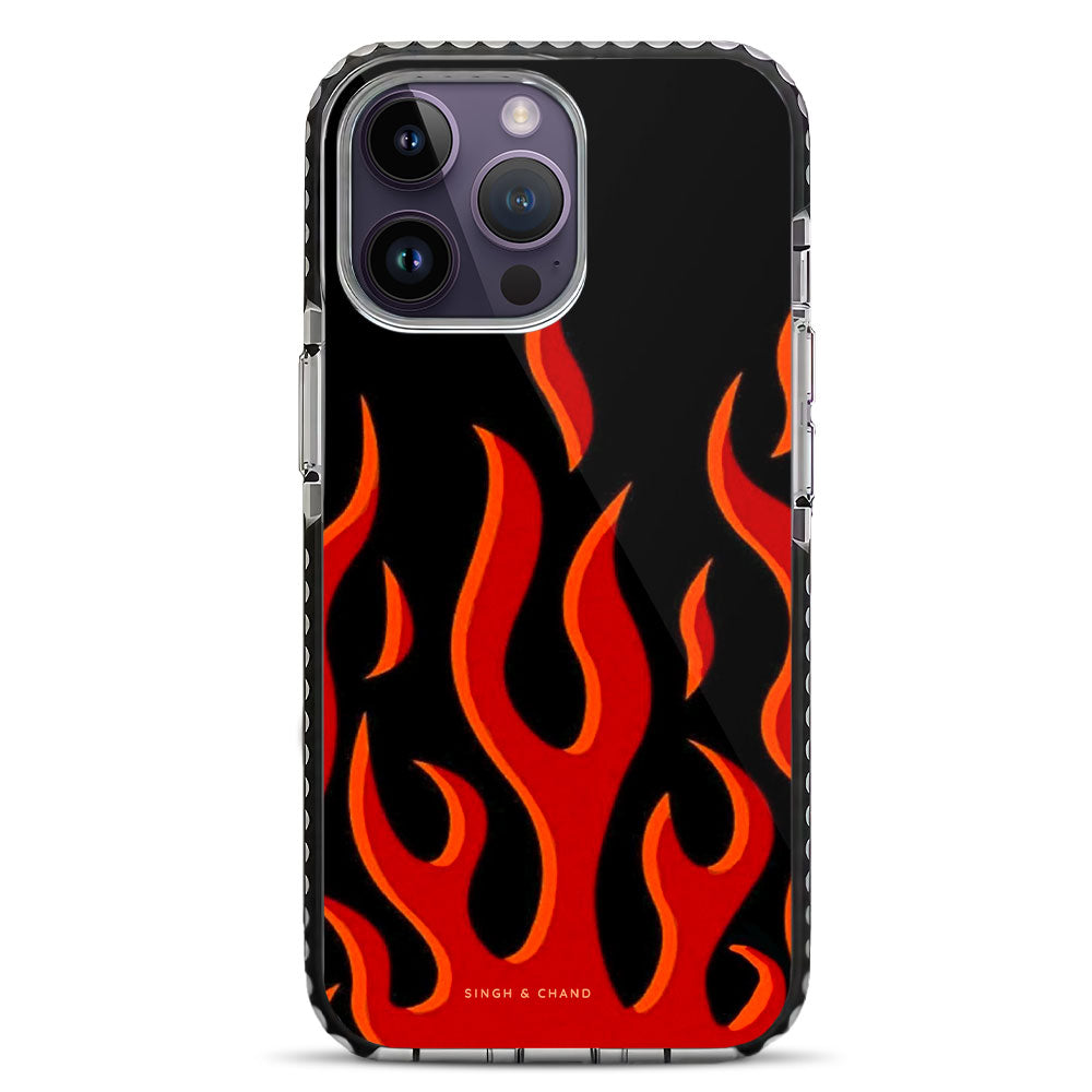 Red Flame Pinterest iPhone 14 Pro Stride Phone Case