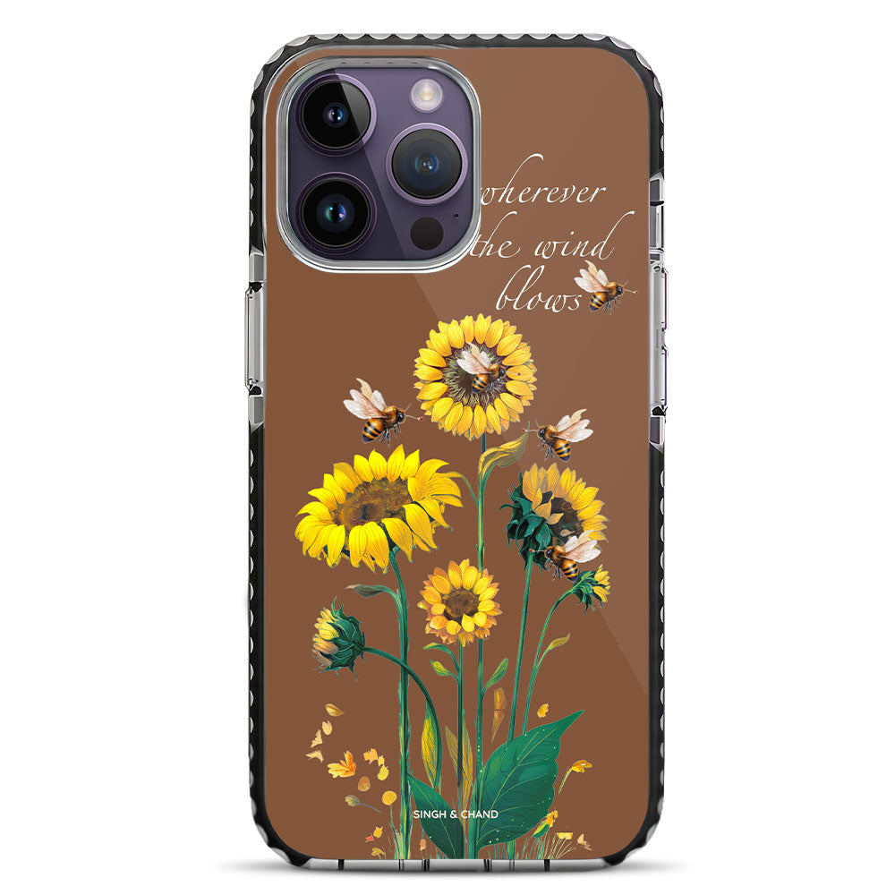 Sunflower and bees iPhone 14 Pro Stride Phone Case