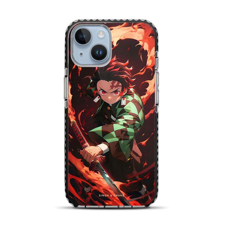 Tanjiro Fire Sword 1.0 Demon Slayer Anime iPhone 14 Stride Phone Case