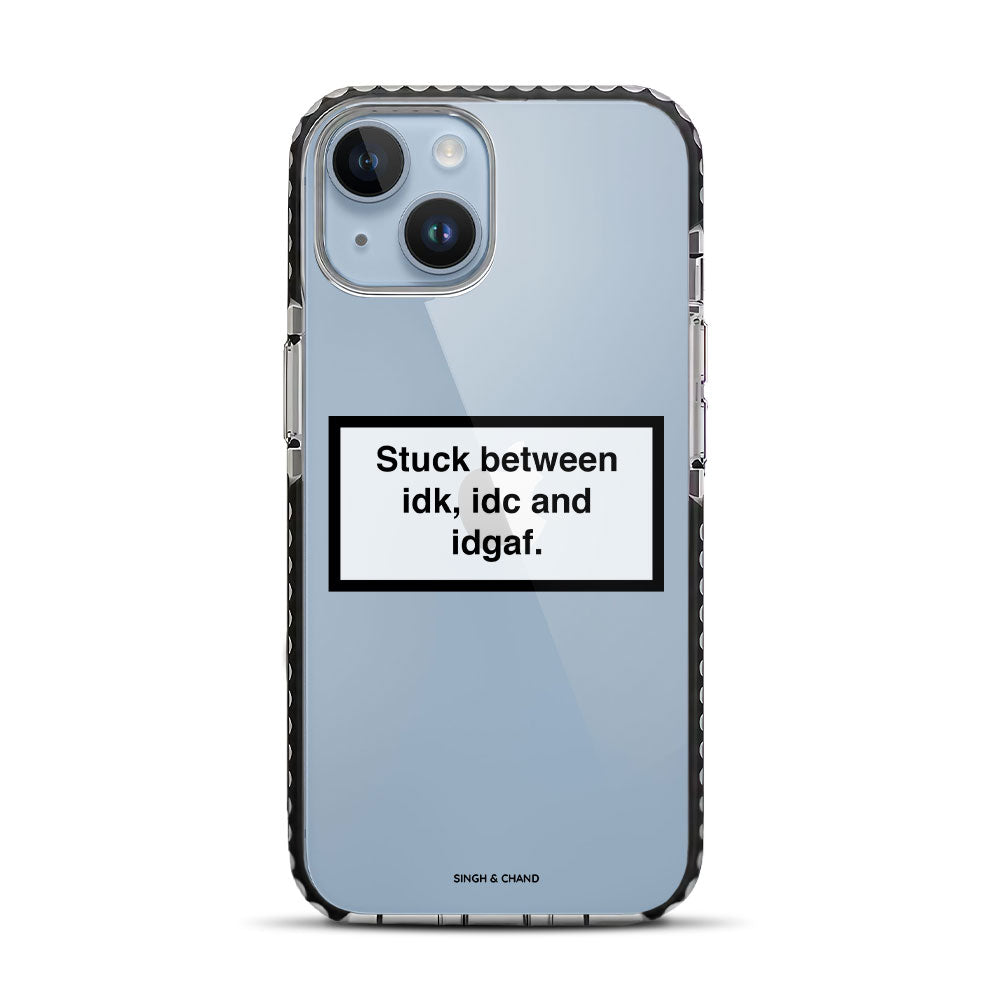 Quirky I don’t care quote iPhone 14 Stride Phone Case