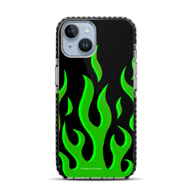 Green Flame Pinterest iPhone 14 Stride Phone Case