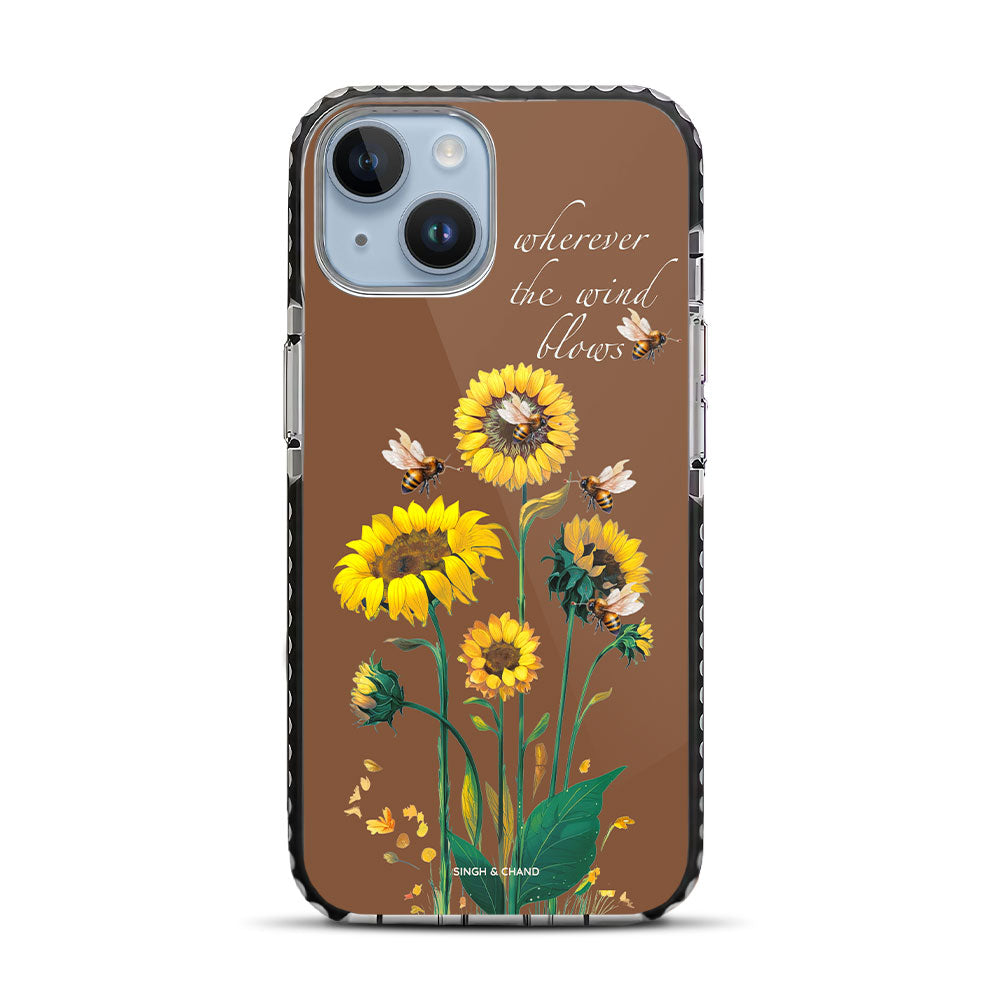 Sunflower and bees iPhone 14 Stride Phone Case