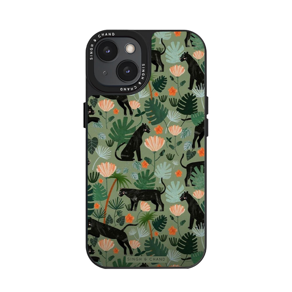 BLACK PANTHER IN THE JUNGLE iPhone 15 Glass 2.0 Phone Case