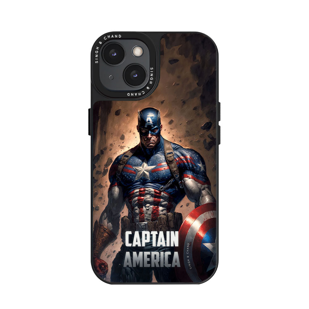 Captain America iPhone 15 Plus Glass 2.0 Phone Case