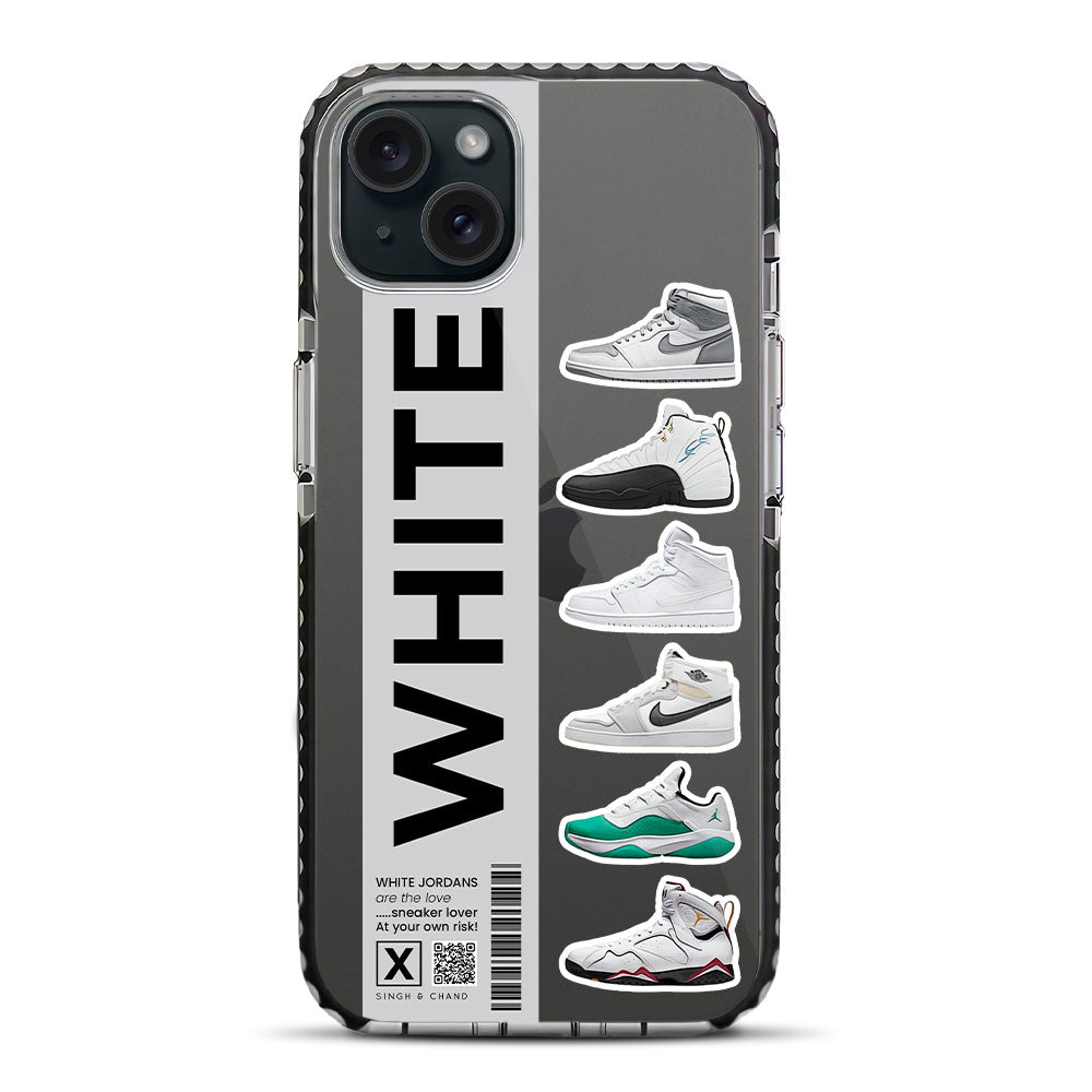 White Jordans iPhone 15 Plus Stride Phone Case