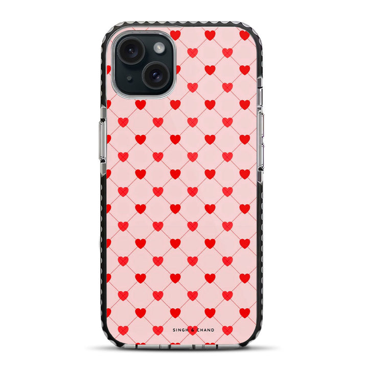 Pink Hearts iPhone 15 Plus Stride Phone Case