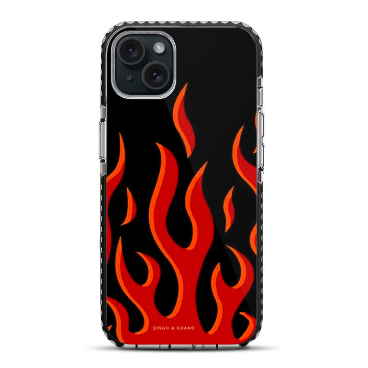 Red Flame Pinterest iPhone 15 Plus Stride Phone Case