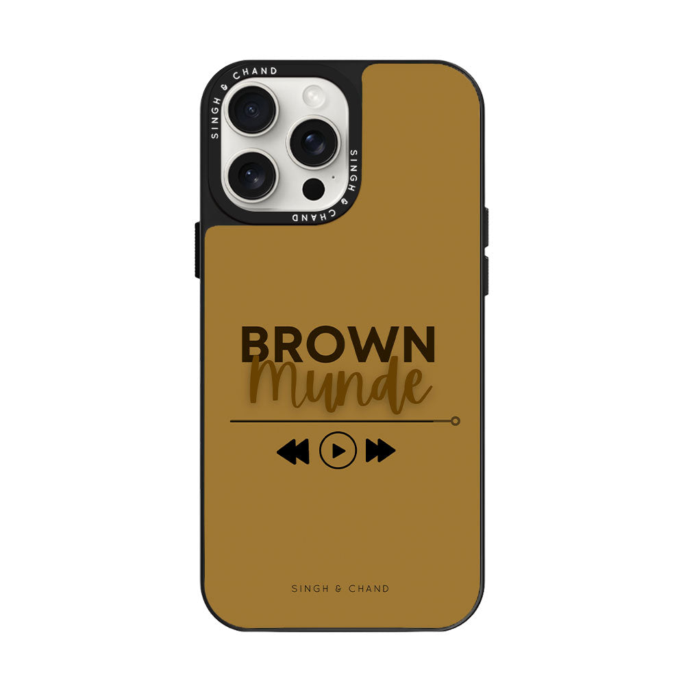 PAUSE PLAY BUTTON BROWN MUNDE iPhone 15 Pro Glass 2.0 Phone Case