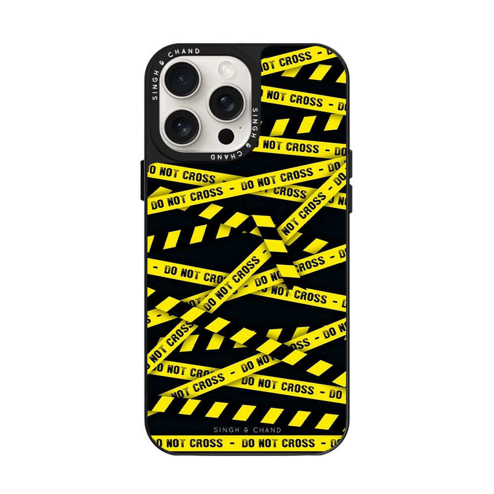 WARNING -DO NOT CROSS  iPhone 15 Pro Glass 2.0 Phone Case