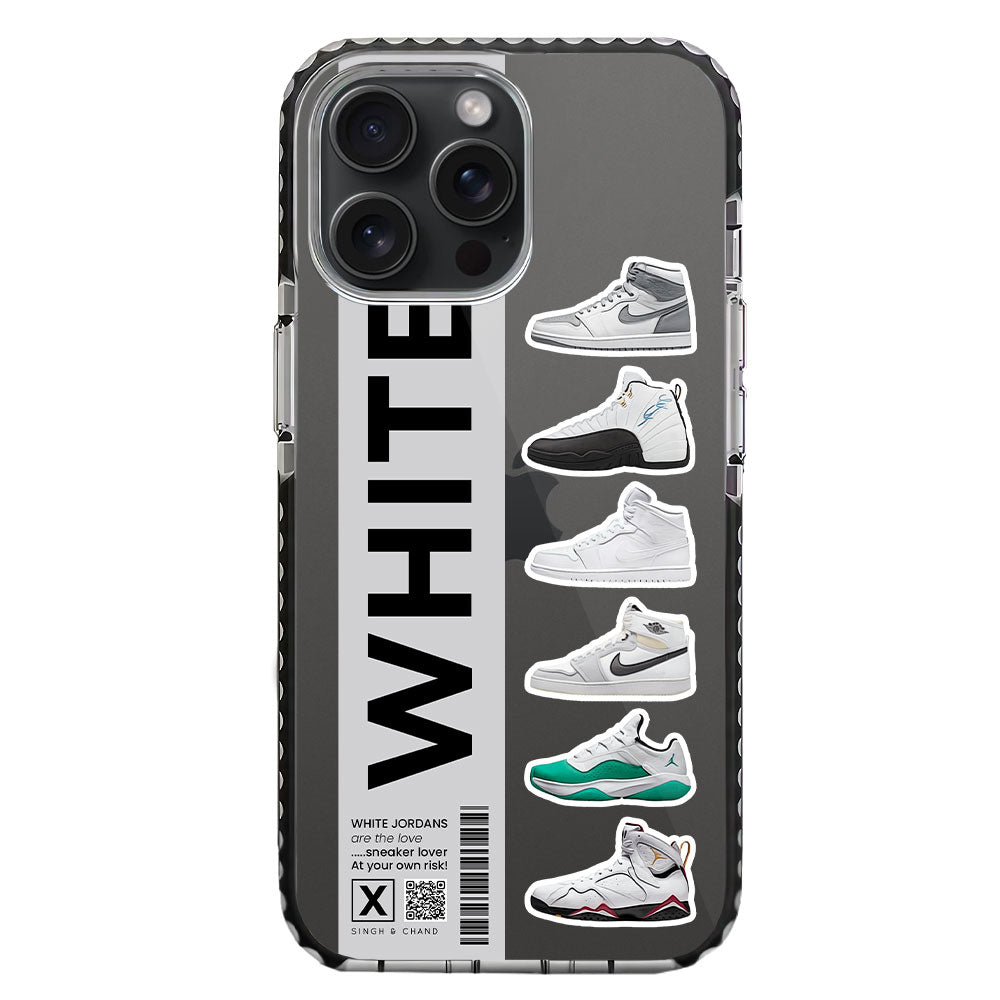 White Jordans iPhone 15 Pro Max Stride Phone Case