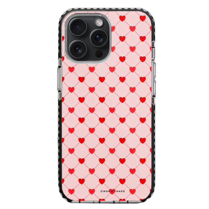 Pink Hearts iPhone 15 Pro Max Stride Phone Case
