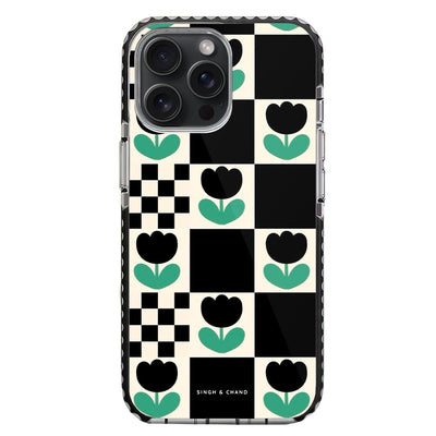 Checkered Flower iPhone 15 Pro Max Stride Phone Case