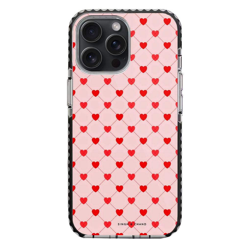 Pink Hearts iPhone 15 Pro Stride Phone Case