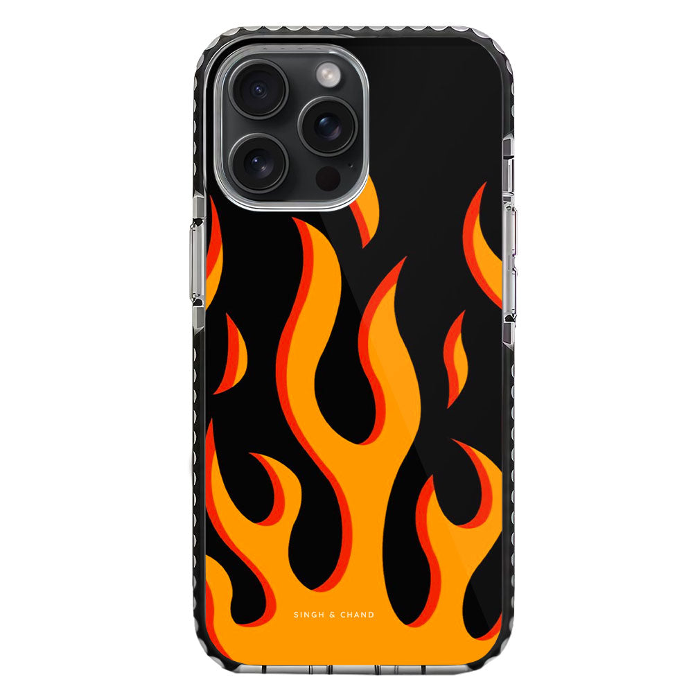 Yellow Flame Pinterest iPhone 15 Pro Stride Phone Case