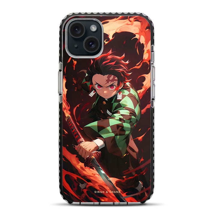 Tanjiro Fire Sword 1.0 Demon Slayer Anime iPhone 15 Stride Phone Case