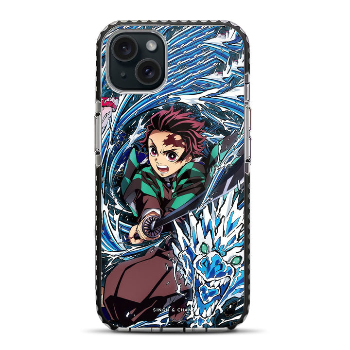 Tanjiro Water Breathing 2.0 Demon Slayer Anime iPhone 15 Stride Phone Case