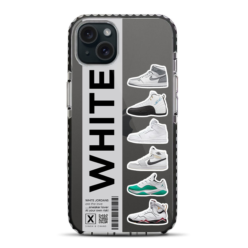 White Jordans iPhone 15 Stride Phone Case