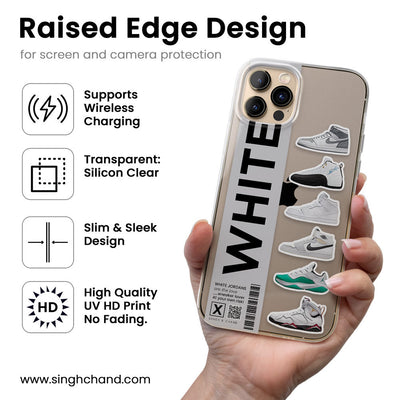 White Jordans Silicon Phone Case