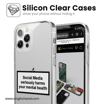 Warning Social Media Silicon Phone Case